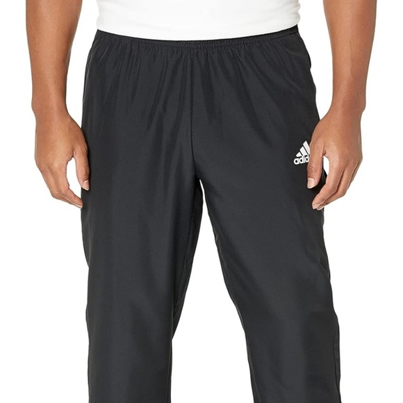 Adidas Men Windbreaker Track Pants Black Gold Lightweight Gym Running - Picture 1 of 10